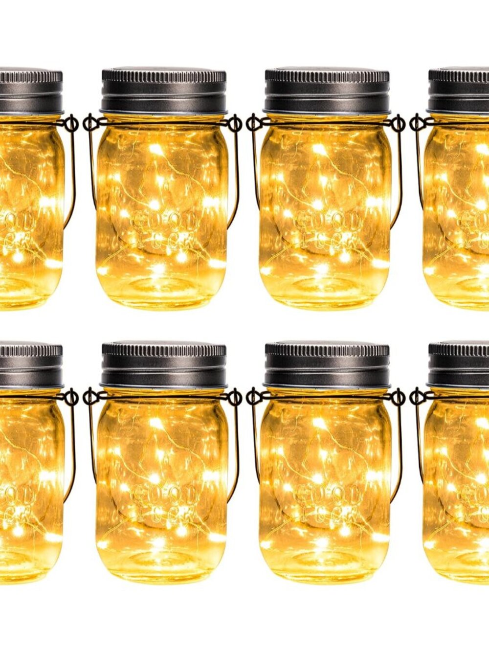 Solar Mason Jar Lights, 8 Pack 30 Led String Fairy Lights